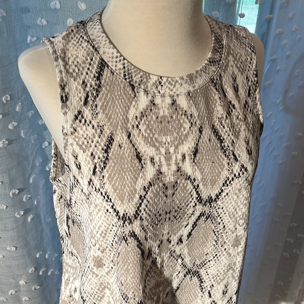 Apt 9 Faux Layered Tunic Snake Print Tank Top Womens Medium - Picture 2 of 6
